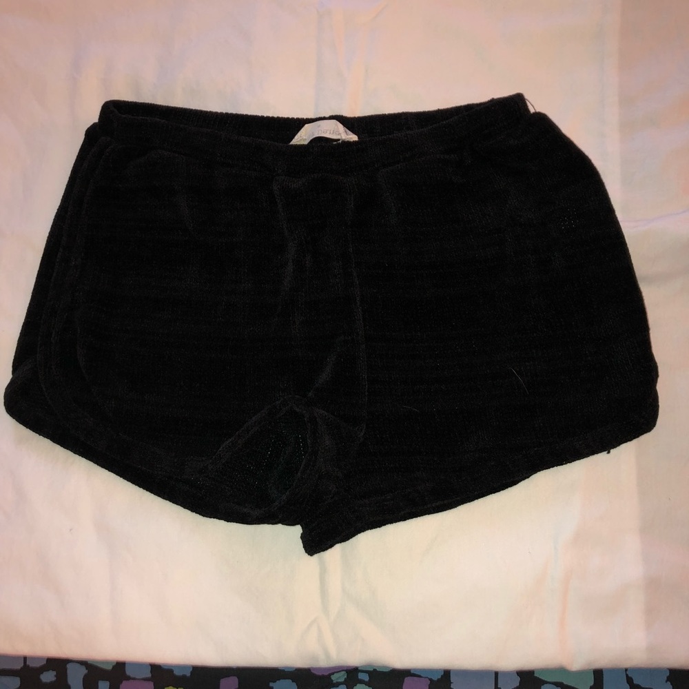 Black knitted shorts